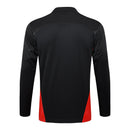 Conjunto AC Milan Zíper Curto Treino Preto