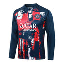 Conjunto Paris Saint Germain Zíper Curto Treino Vermelho e Azul 2024/25