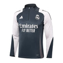 Conjunto Real Madrid Zíper Curto Treino Cinza