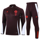 Conjunto Bayern de Munique Zíper Curto Treino Vinho 2024/25