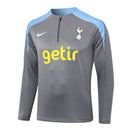 Conjunto Tottenham Zíper Curto Treino Cinza 2024/25