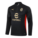 Conjunto AC Milan Zíper Curto Treino Preto